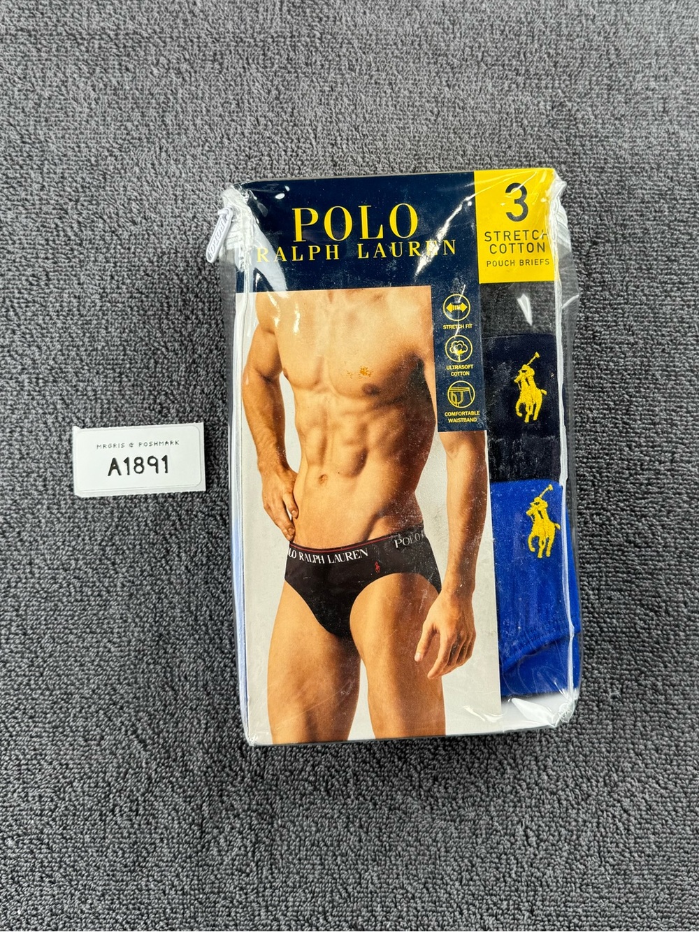 Polo by Ralph Lauren Men’s 2-Pack Stretch Cotton Pouch Briefs — Black & Blue
